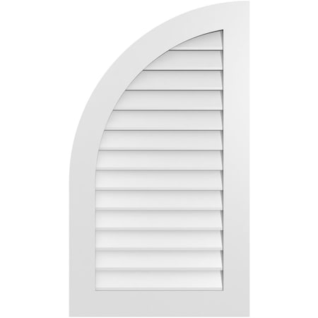 Ekena Millwork Quarter Round Top Left Surface Mount PVC Gable Vent w/ 3-1/2"W x 1"P Standard Frame, 24"W x 42"H GVPQL24X4201SN